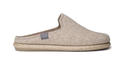 PANTOFOLE DA UOMO IN LANA RICICLATA TAUPE